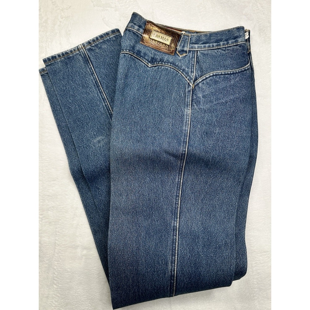 LAWMAN VTG Women Sz 7 Tall Western High Rise Slim Fit Jeans 25x36 Starched